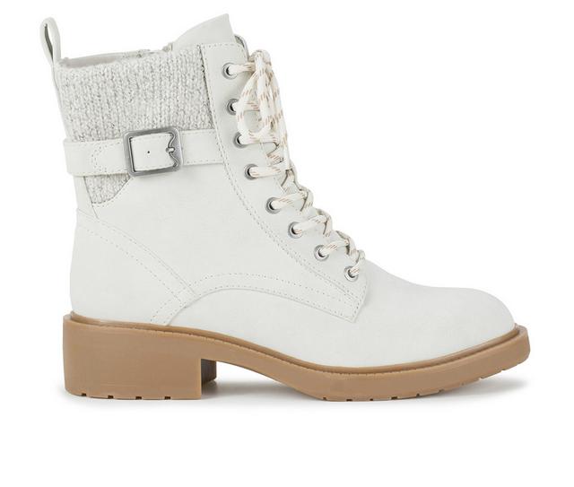 Women's Baretraps Tinsley Lace Up Bootie Booties in Winter White color
