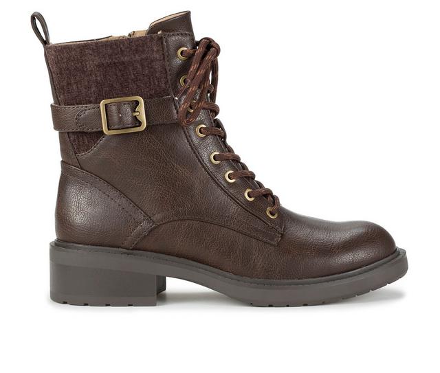 Women's Baretraps Tinsley Lace Up Bootie Booties in Brush Brown color