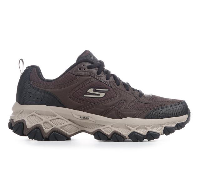 Men's Skechers 237841 Arch Fit Akhidime Trail Running Shoes in Brown/Black color