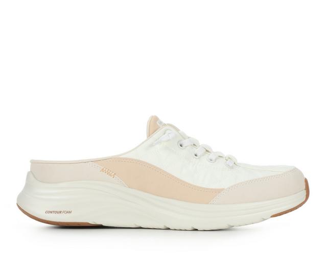 Women's Skechers 150409 Cozy Fit Contour Foam Mule Sneakers in Natural color