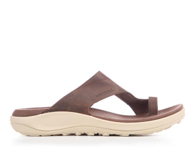 Women's Merrell District 4 Luxe Post Footbed Sandals in Mole color