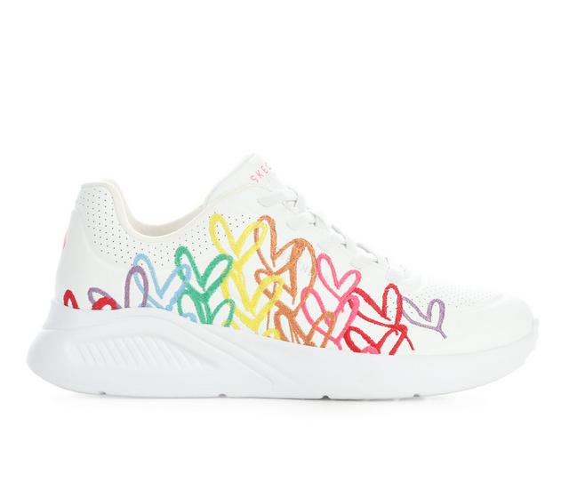 Women's Skechers Street Uno Lite Hearts 177957 in White Multi color