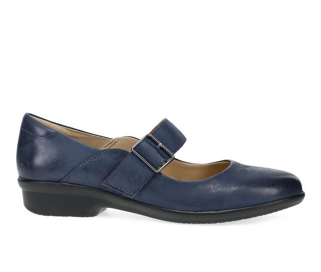 Women's Dansko Collette Wide Width Flats in Navy color