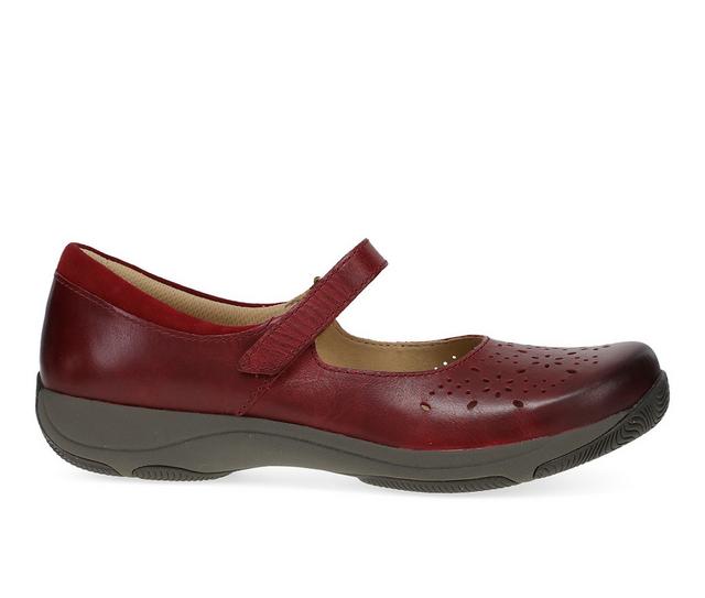 Women's Dansko Stacy Wide Width Flats in Red color