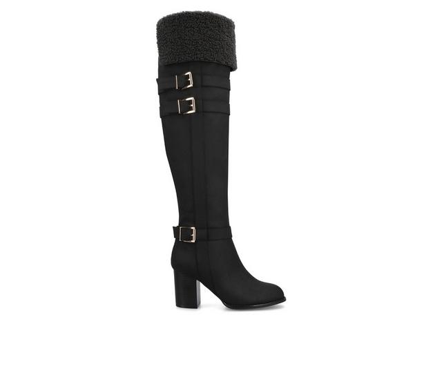 Women's Journee Collection Alyza Knee High Boots in Black color
