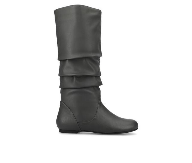Women's Journee Collection Jayne Wide Width-Wide Calf Knee High Boots in Grey color