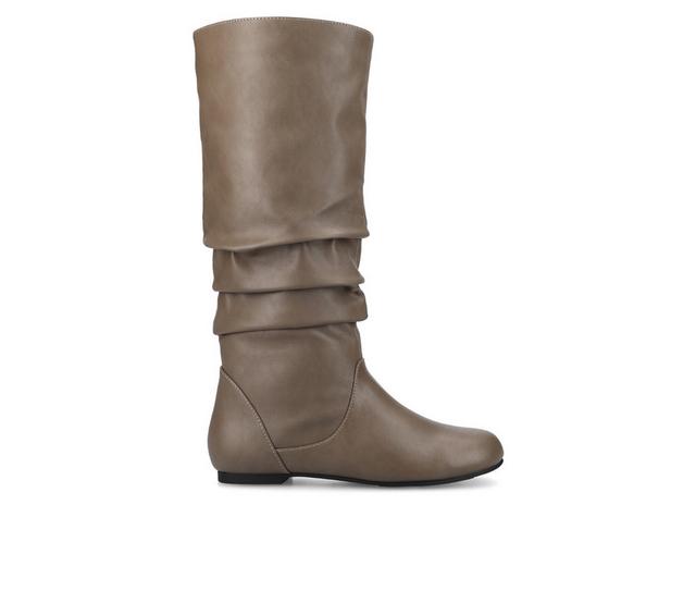 Women's Journee Collection Jayne Wide Width-Wide Calf Knee High Boots in Taupe color