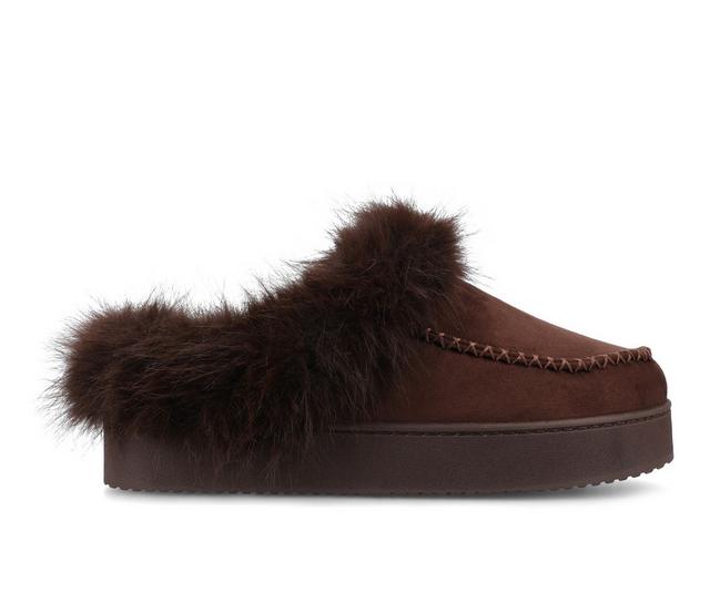 Journee Collection Taran Slippers in Chocolate color