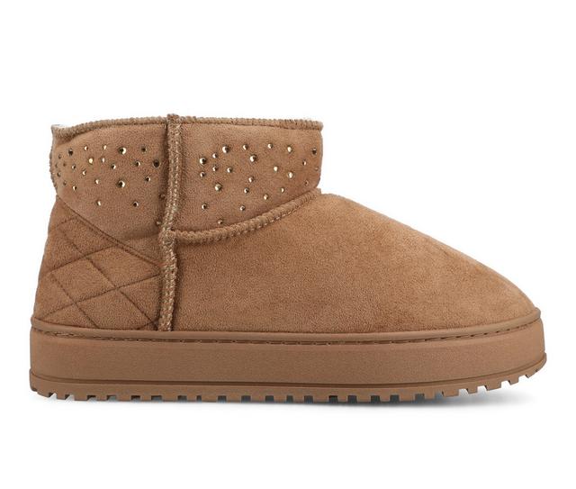 Journee Collection Tarla Slipper Booties in Chestnut color