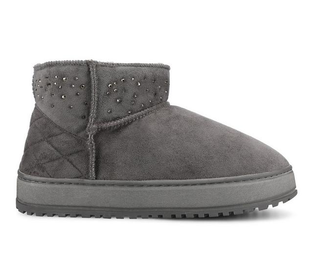Journee Collection Tarla Slipper Booties in Grey color