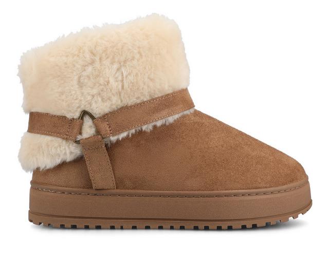 Journee Collection Thada Slipper Booties in Chestnut color