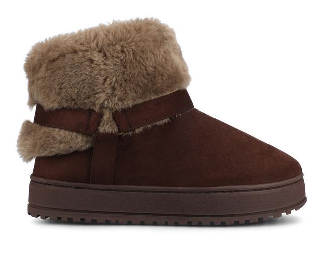Journee Collection Thada Slipper Booties in Chocolate color