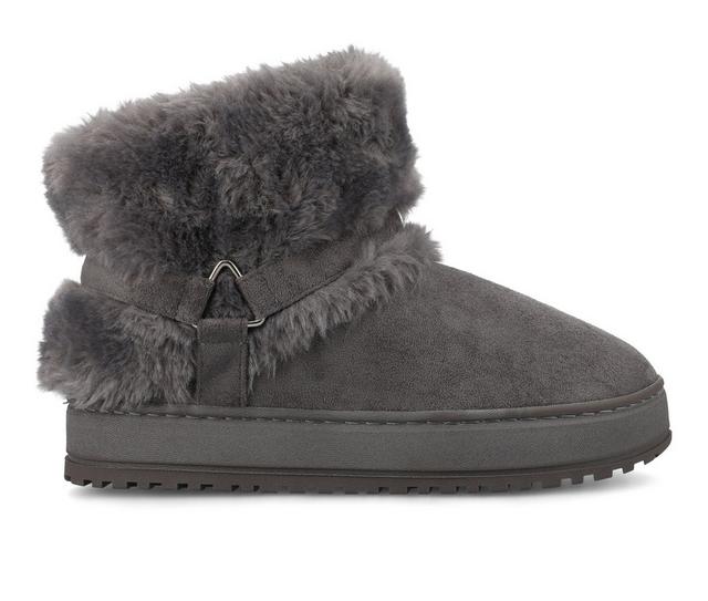 Journee Collection Thada Slipper Booties in Grey color