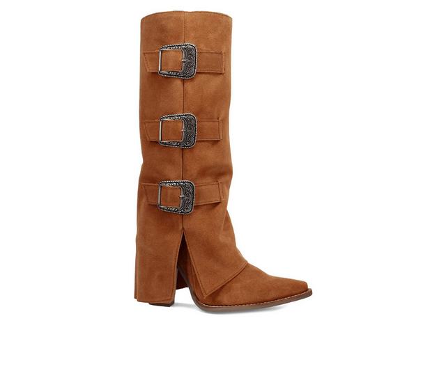 Women's Dingo Boot Buckle Bunny Western Boots in Camel color