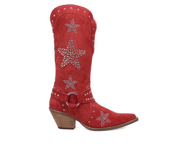 Women's Dingo Boot Lucky Stars Western Boots in Red color