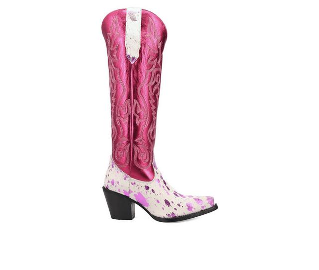 Women's Dingo Boot Take No Bull Western Boots in Fuchsia color
