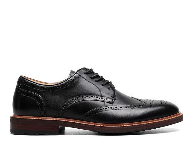 Men's Florsheim Anthem Wing Tip Oxford Dress Shoes in Black color