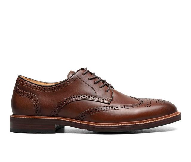Men's Florsheim Anthem Wing Tip Oxford Dress Shoes in Brown color