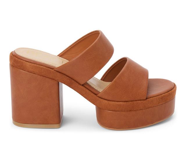 Women's Beach by Matisse Graham Blck Heel Sandals in Cognac color