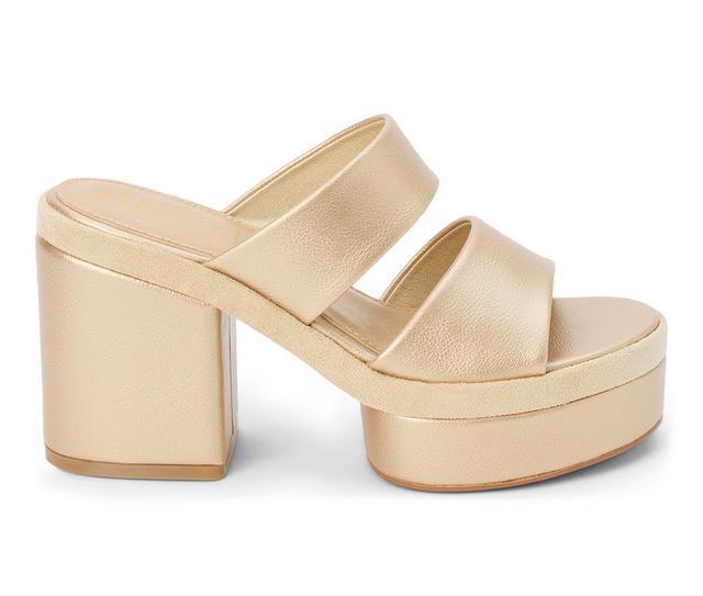 Women's Beach by Matisse Graham Blck Heel Sandals in Gold color