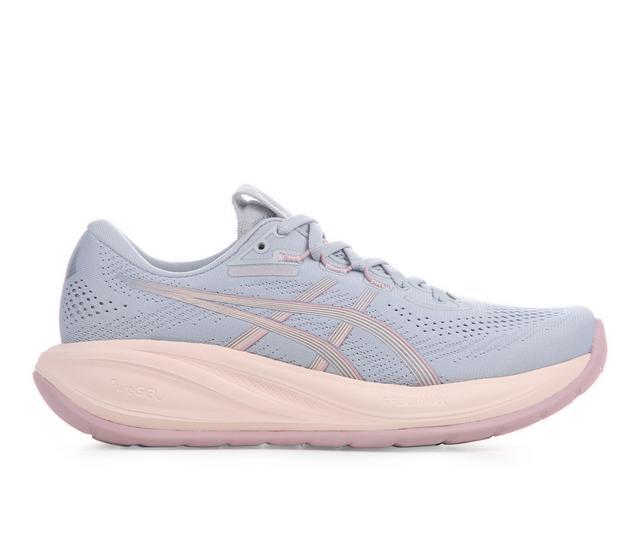 Women's ASICS Gel Cumulus 28 Running Shoes in Grey/Pink 020 color