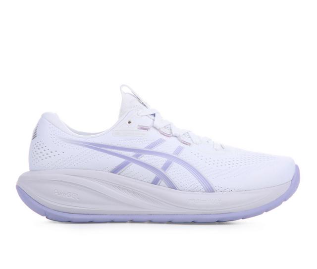 Women's ASICS Gel Cumulus 28 Running Shoes in Wht/Purp 101 color