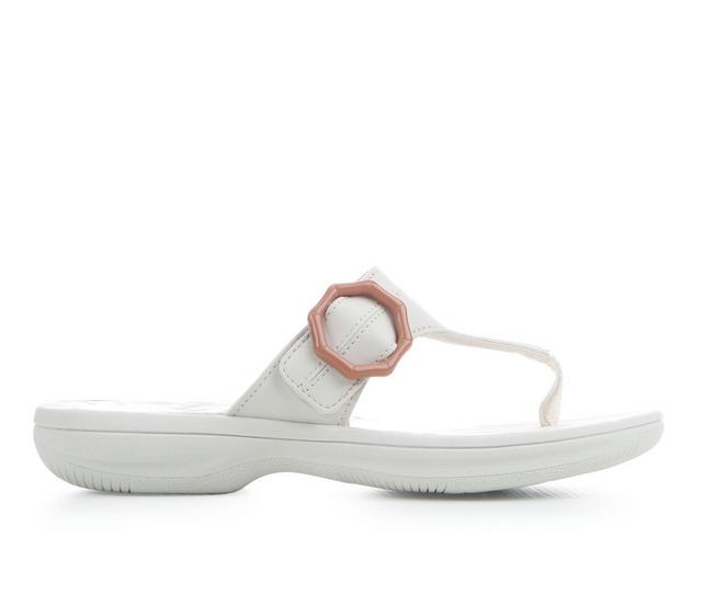 Women's Clarks Breeze Cove Sandals in Off White color