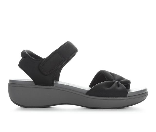 Women's Clarks Breezerae Sara Sandals in Black Textile color