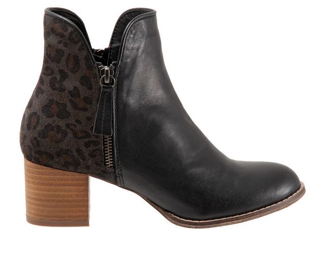 Women's Bueno Jenna Booties in Black/Leopard color