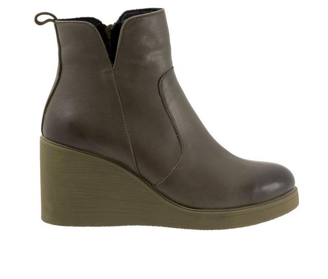 Women's Bueno Laura Booties in Green Khaki color