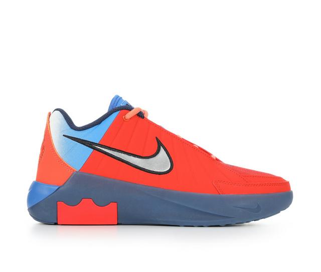 Kids' Nike Big Kid Lebron Jade Basketball Shoes in Picant/Mtlc/Blu color