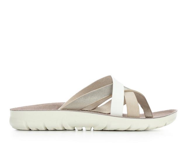 Women's Cliffs by White Mountain Bertina Flip-Flops in White/Gold color