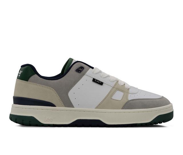 Men's Lee Footwear Cortland Sneakers in White/Green color