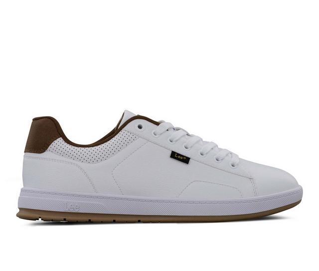 Men's Lee Footwear Dante Sneakers in White/Brit Tan color