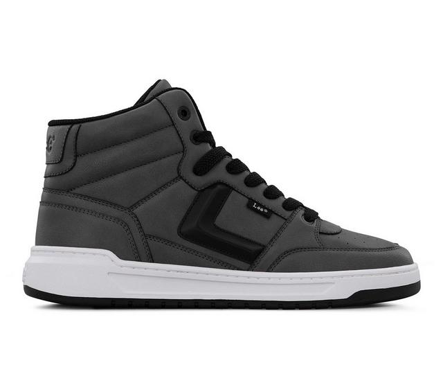 Men's Lee Footwear Prescot Mid in Charcoal/Black color