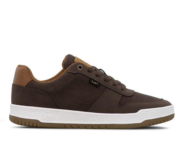 Men's Lee Footwear Specter Too Sneakers in Choc/Brit Tan color