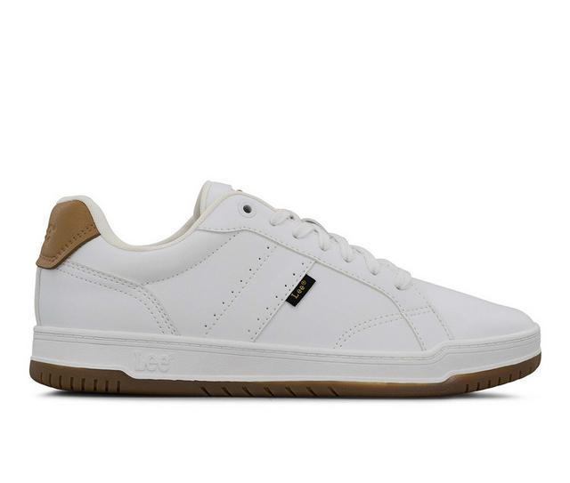 Men's Lee Footwear Streeter Sneakers in White/Tobacco color