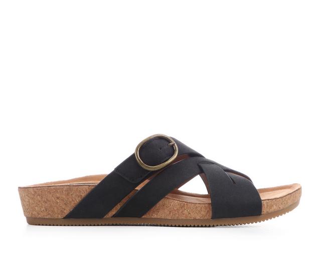 Women's EuroSoft Grainger Footbed Sandals in Black color