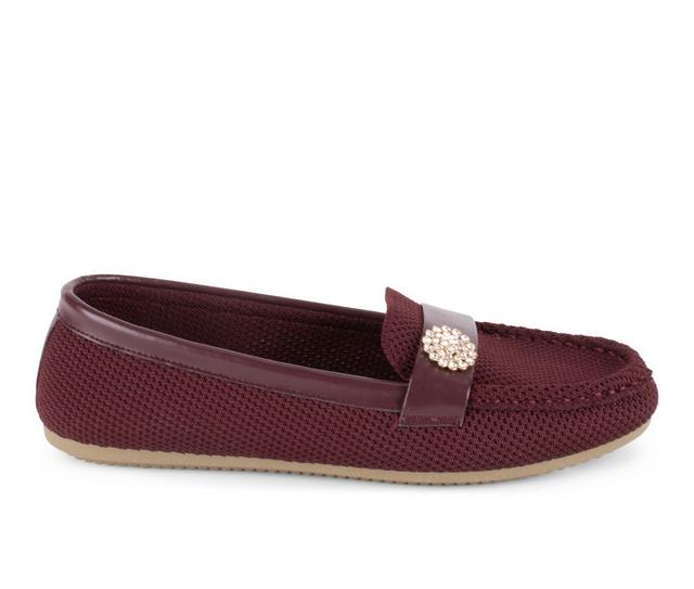 Women's Gloria Vanderbilt Jewel Loafers in Burgundy color
