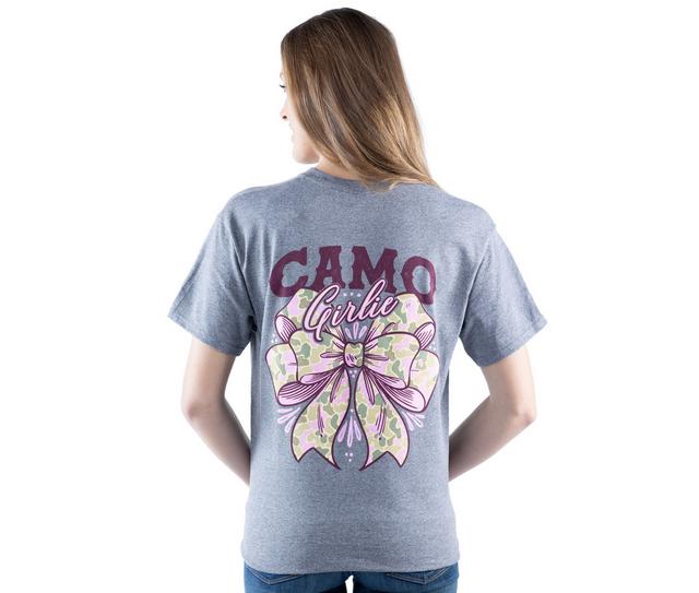 It's a Girl Thing Camo Girlie Short Sleeve Tee in GRAPHITE HEATHE color