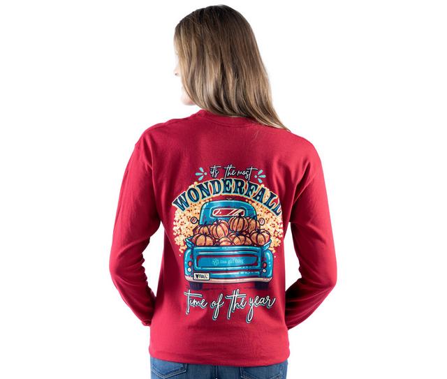 It's a Girl Thing Wonderfall Long Sleeve Tee in CARDINAL color