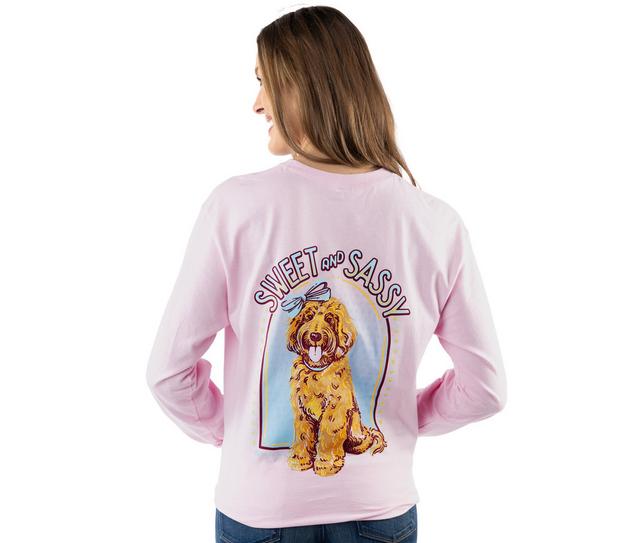 It's a Girl Thing Sweet and Sassy Long Sleeve Tee in LT PINK color