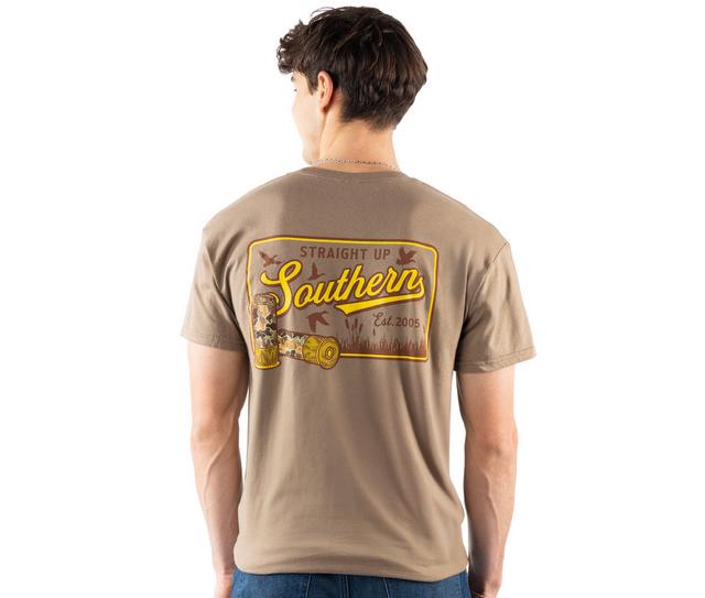 STRAIGHT UP SOUTHERN Camo Shells Short Sleeve Tee in BROWN SAVANNAH color