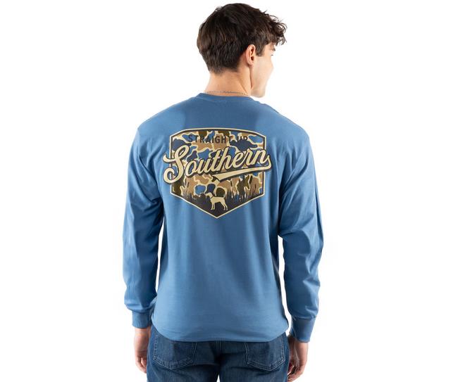 STRAIGHT UP SOUTHERN South Duck Camo Long Sleeve Tee in INDIGO color