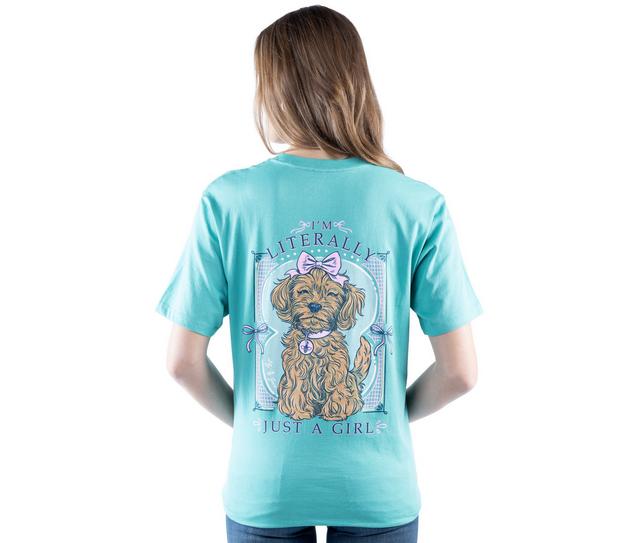 Lily Grace Just a Girl Short Sleeve Tee in SEAFOAM color