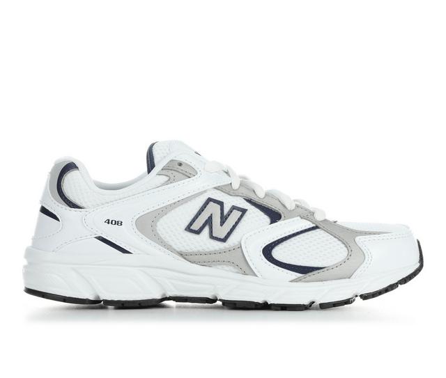 Boys' New Balance Big Kid 408 Sneakers in Wht/Indigo color