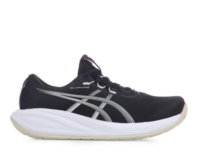 Men's ASICS Gel Cumulus 28 Running Shoes in Black/White color