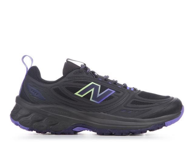Women's New Balance W410V9 Trail Running Shoes in Black/Indigo color