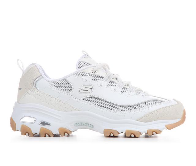 Women's Skechers 150724 D'Lites Spark Sneakers in Wht/Sil/Lace color