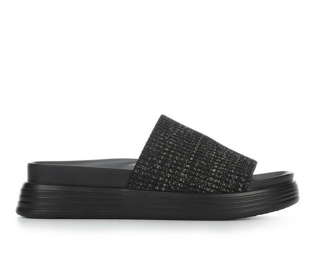 Women's ALEGRIA Akimi Platform Sandals in Black Glitz color